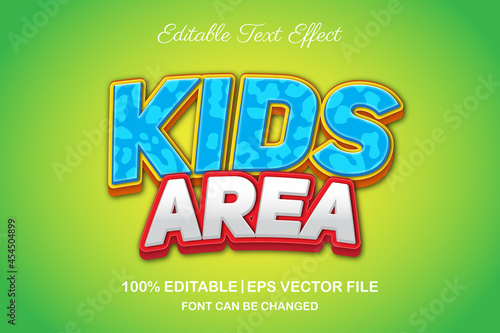 kids area 3d editable text effect
