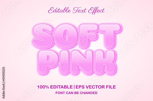 soft pink 3d editable text effect