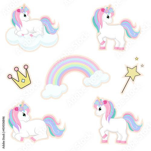 Unicorn stickers vector image