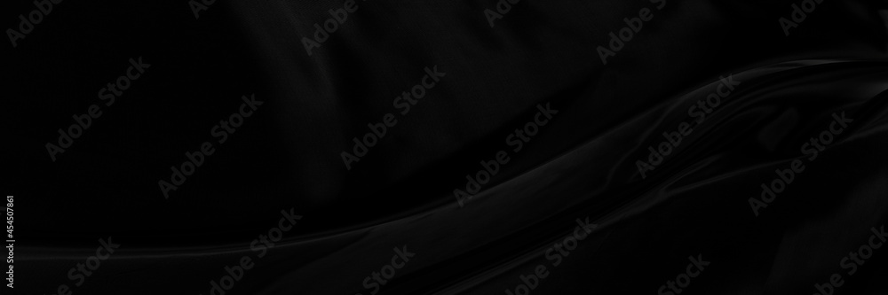 Black gray satin dark fabric texture luxurious shiny that is abstract silk cloth panorama background with patterns soft waves blur beautiful. Black gray satin dark fabric texture luxurious shiny that is abstract silk cloth panorama background with patterns soft waves blur beautiful.