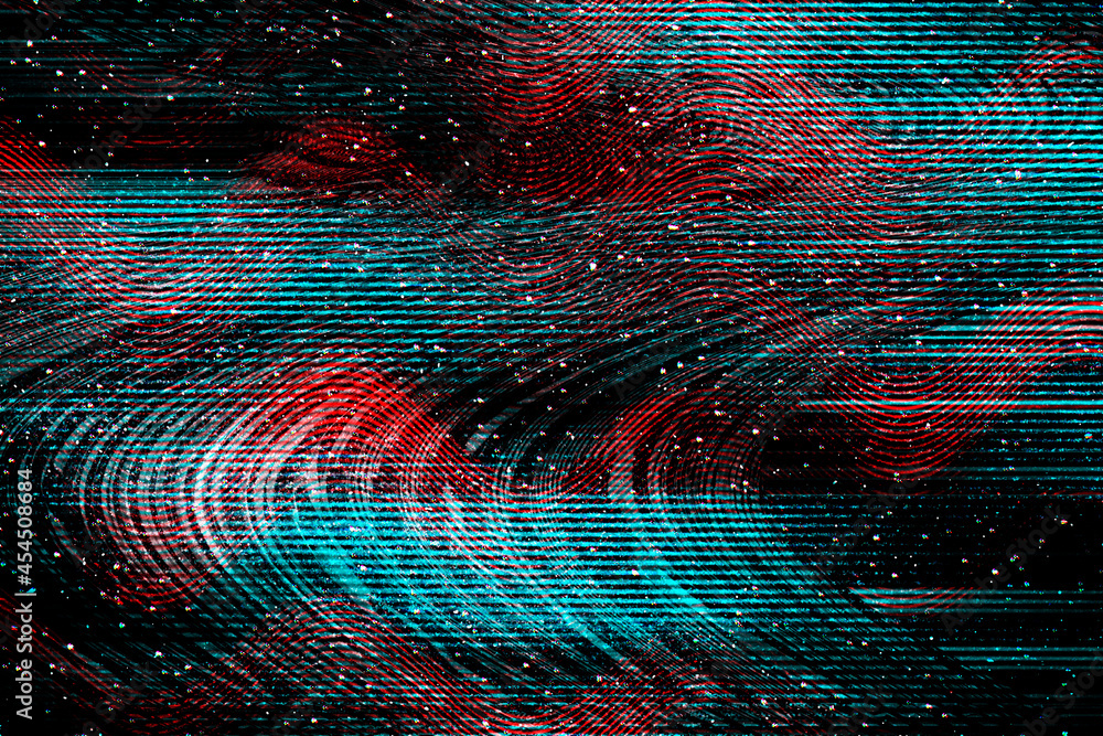 Glitch Universe Background Old TV Screen Error Digital Pixel Noise