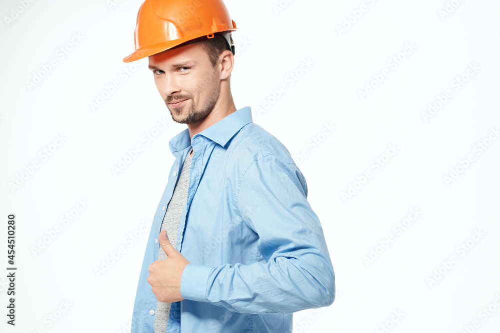 worker orange helmet engineer safety isolated background worker orange helmet engineer safety isolated background