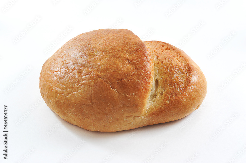 round bread isolated on white background