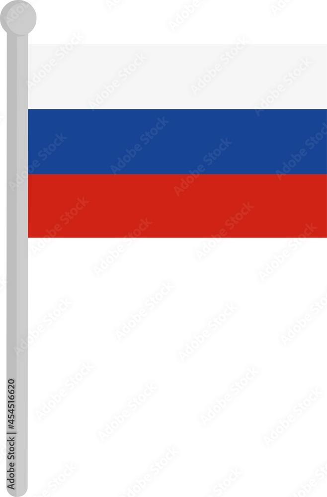 Vector illustration of the flag of Russia on a pole Vector illustration of the flag of Russia on a pole
