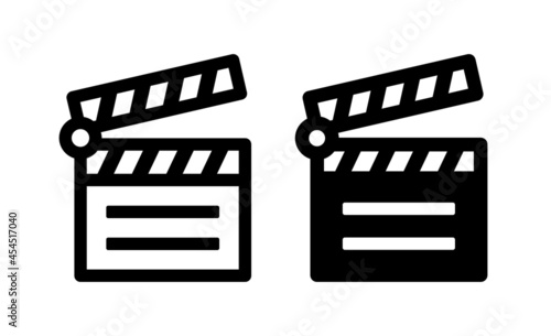 Movie clapboard icon. Clapper board icon