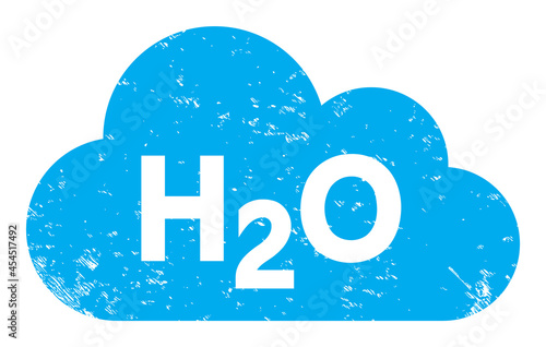 Water fog icon with scratched style. Isolated vector water fog icon image with scratched rubber texture on a white background.