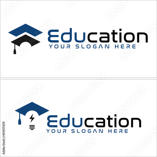 Education graduation cap academy logo design