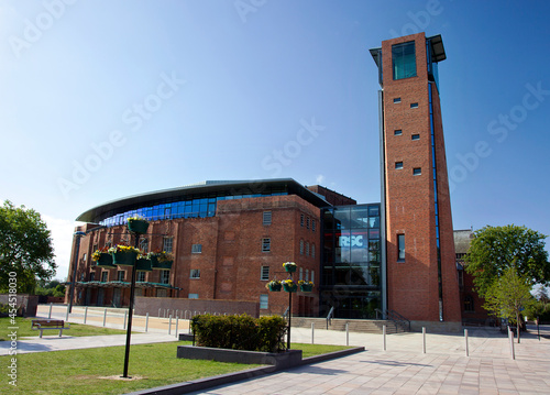 STRATFORD-UPON-AVON - MAY 22: The newly refurbished and reopened Royal Shakespeare theatre in Stratford, UK. The Royal Shakespeare Company is celebrating 50th Anniversary in 2011. 22 May 2011 photo