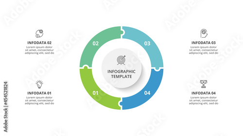 Creative concept for infographic with 4 steps, options, parts or processes. Business data visualization.