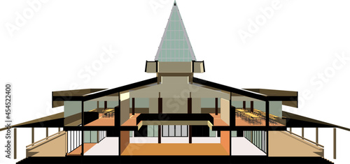 3D illustration of building project