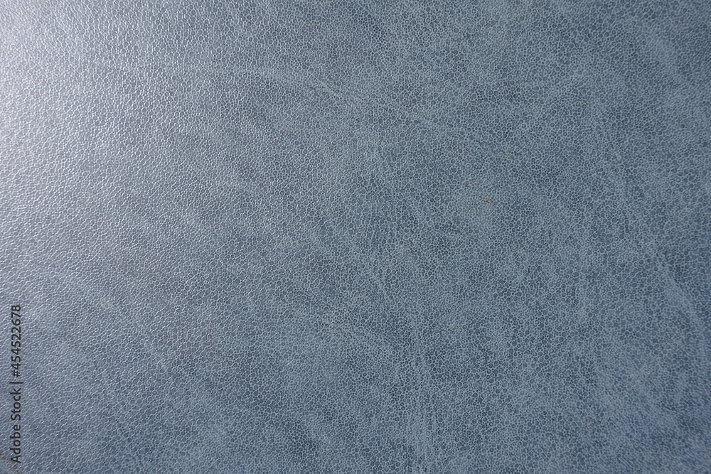 Fototapeta premium View of blue gray faux leather material from above