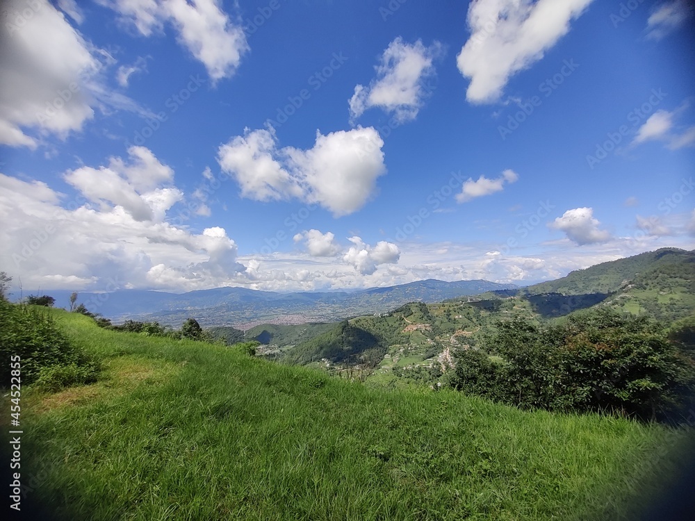 landscape with blue sky