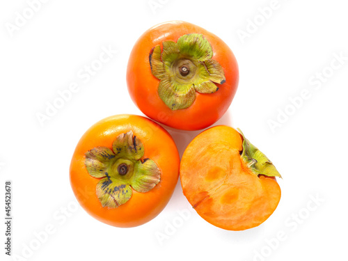 Group of fresh ripe persimmons