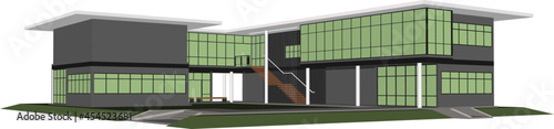 3D illustration of building project