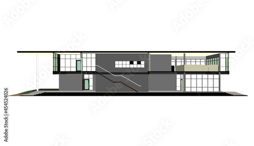 3D illustration of building project