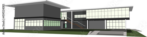 3D illustration of building project