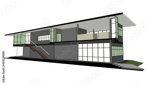3D illustration of building project