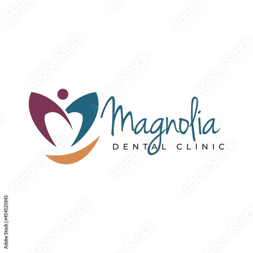 magnolia dental clinic logo, abstract luxury tooth facial surgery  and boutique vector