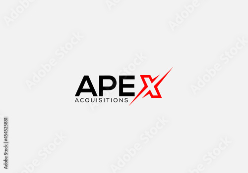 Apex Abstract x letter modern typography logo design