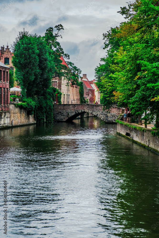 The beautiful city of Bruges in Belgium, with historic buildings and charming canals