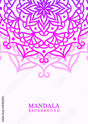 Mandala round ornament background with gradient