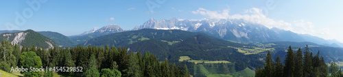 beautiful alpine panorama of the Schladming-Dachstein region in Austria 