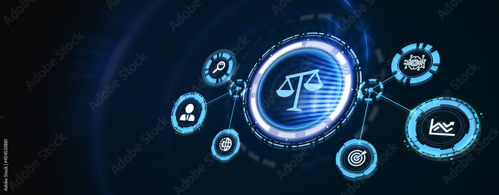 Business, Technology, Internet and network concept. Labor Law Lawyer Legal. 3d illustration Business, Technology, Internet and network concept. Labor Law Lawyer Legal. 3d illustration