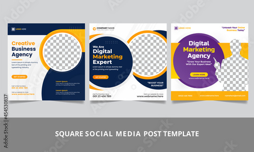 Digital business marketing social media instagram post square web banner template