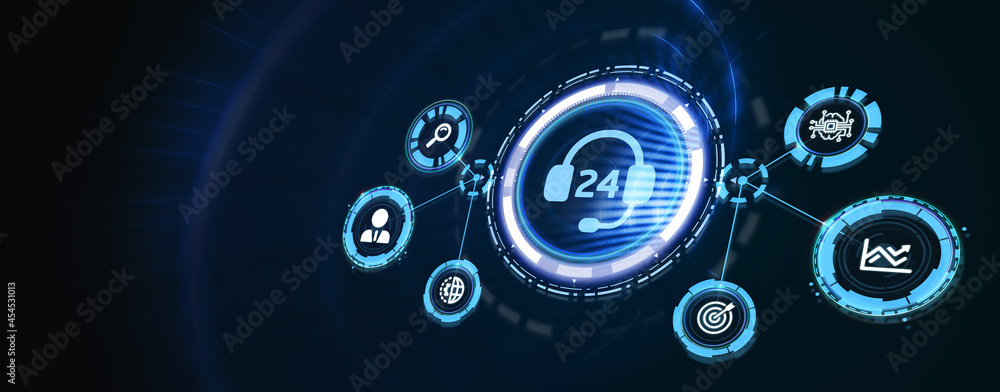 Business, Technology, Internet and network concept. Technical support customer service. 3d illustration Business, Technology, Internet and network concept. Technical support customer service. 3d illustration