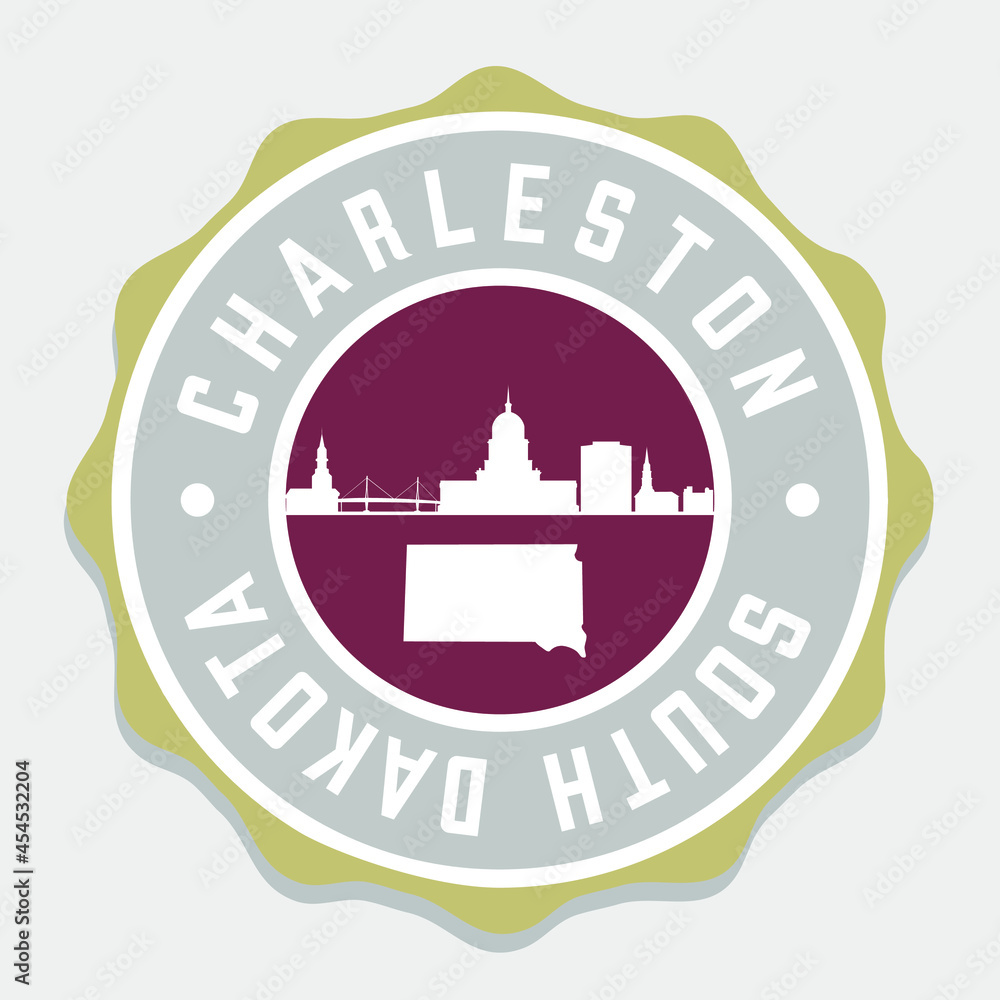Charleston, SC, USA Badge City Vector Seal. National Symbol Skyline