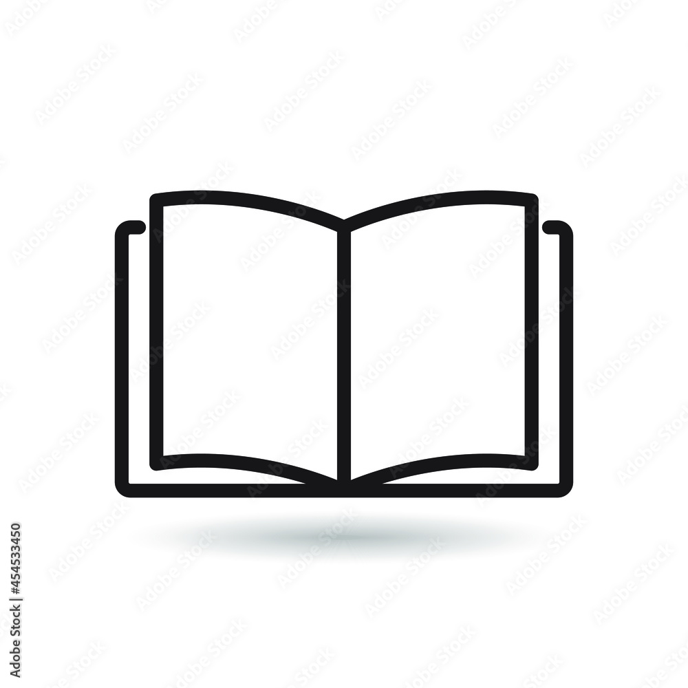 Reading line icon, open book line, vector on white background Reading line icon, open book line, vector on white background