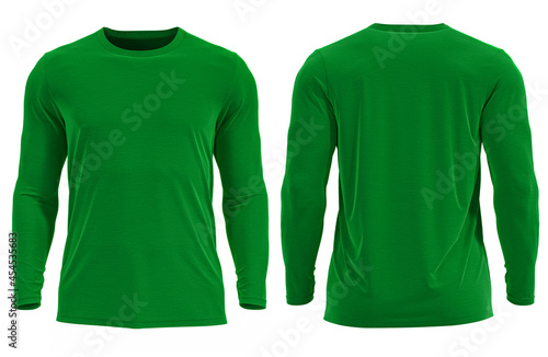 3D Rendered Men's Long-sleeve Round neck Muscle T-shirt (GREEN)