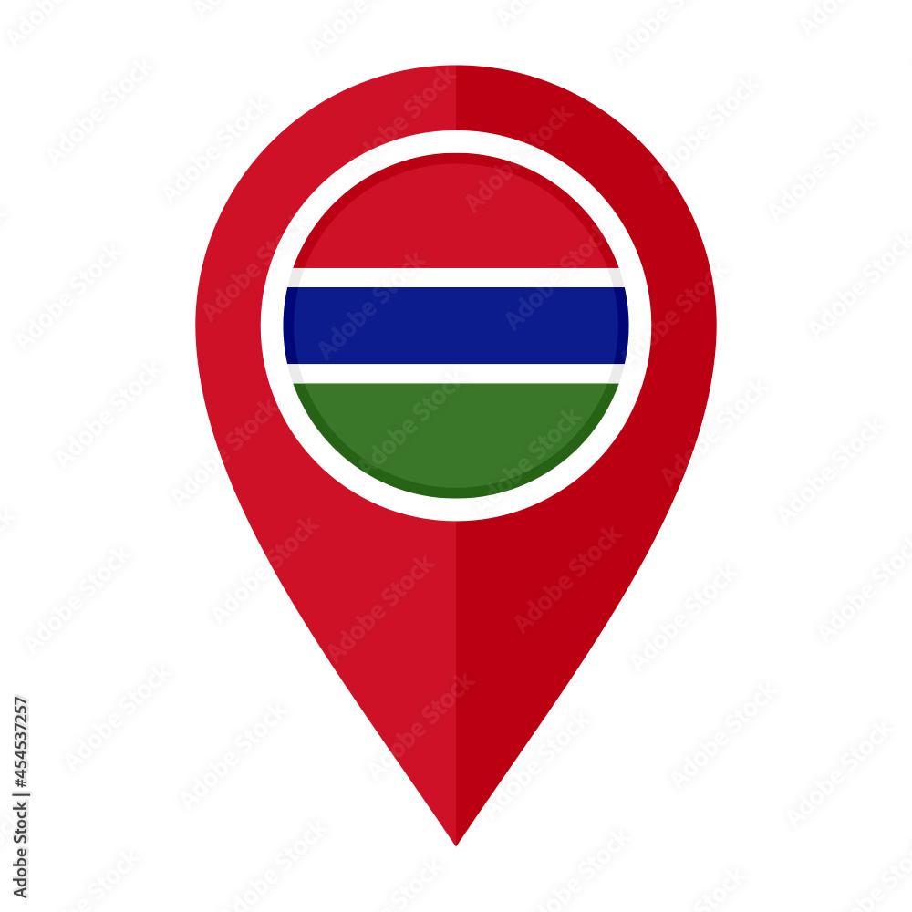 flat map marker icon with gambia flag isolated on white background
flat map marker icon with gambia flag isolated on white background