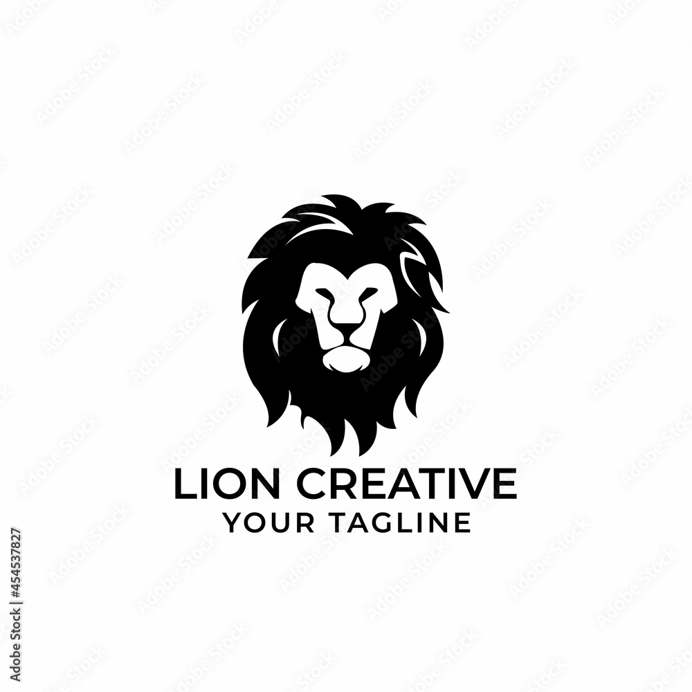 Lion logo vector illustration, emblem design simple