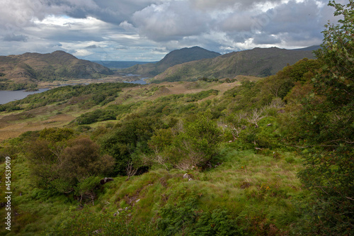 Killarney Ireland Ring of Kerry. Lake in valley. Mountains.