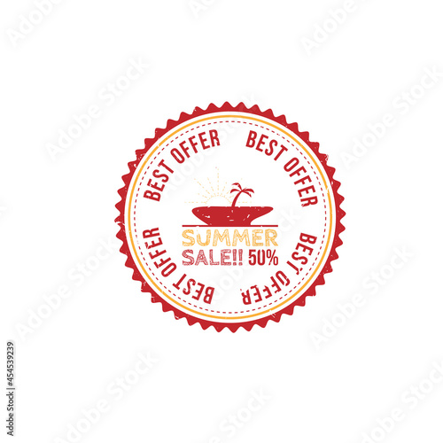 Summer sale rubber stamp design vector