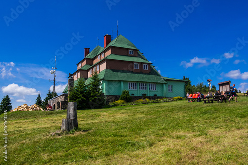 Shelter Masarykova chata (Masaryk's cabin) in Orlicke hory, Czechia