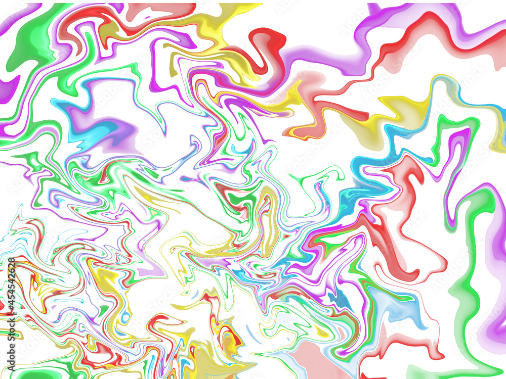 Rainbow Liquid Background. watercolor scribble texture. Abstract watercolor on white background.