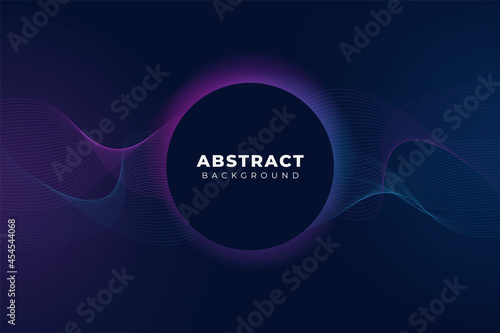 Abstract Modern Technology Background Futuristic Wavy Line Glow Blue Pink