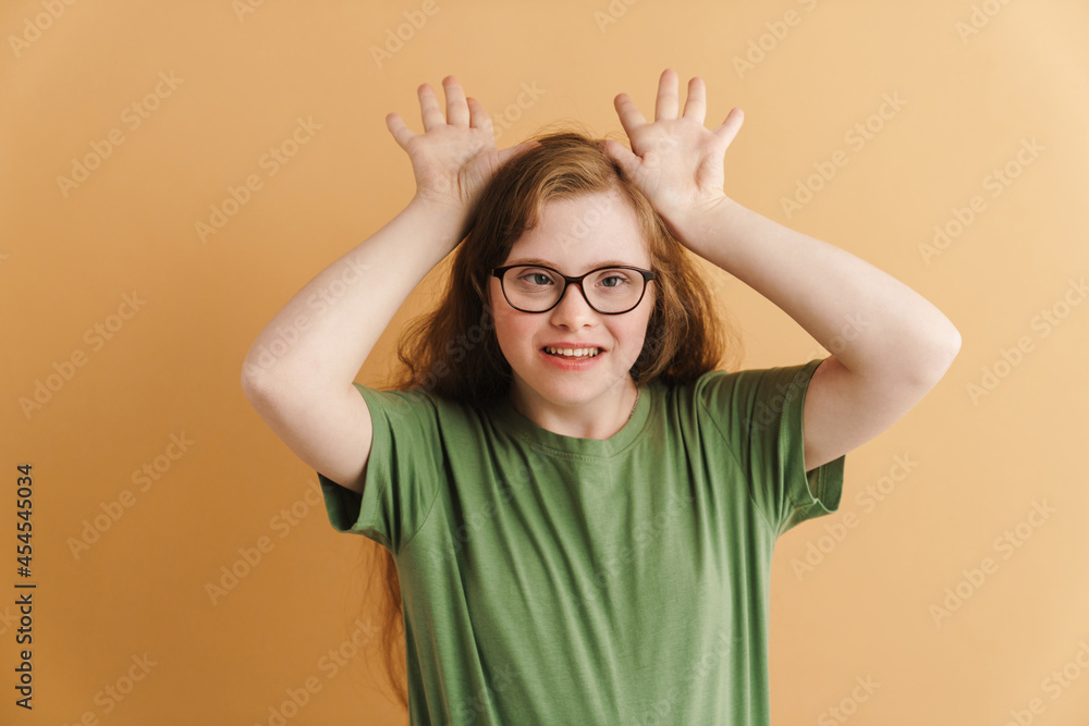 Young happy woman with down syndrome Young happy woman with down syndrome