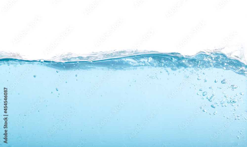 Water splash, water wave abstract background isolated on white