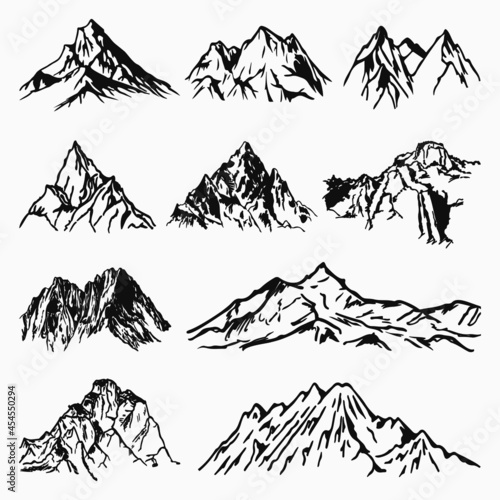 Mountains Silhouette Vector Collection