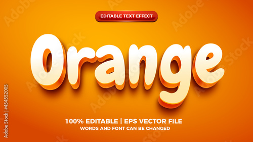 orange 3d cartoon editable text effect