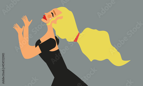 Stop domestic abuse. Women violence and abuse concept. Social issues, abuse and aggression on women. Cartoon vector illustration on flat style.