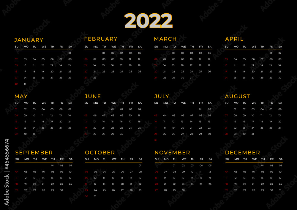 one page Desk Calendar Design Template, 2022 table Calendar design