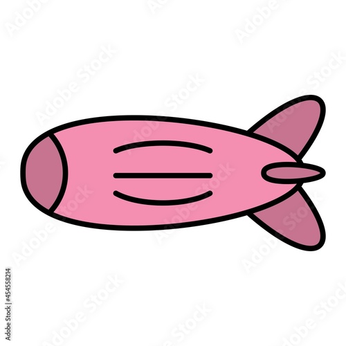 Vector Zeppelin Filled Outline Icon Design