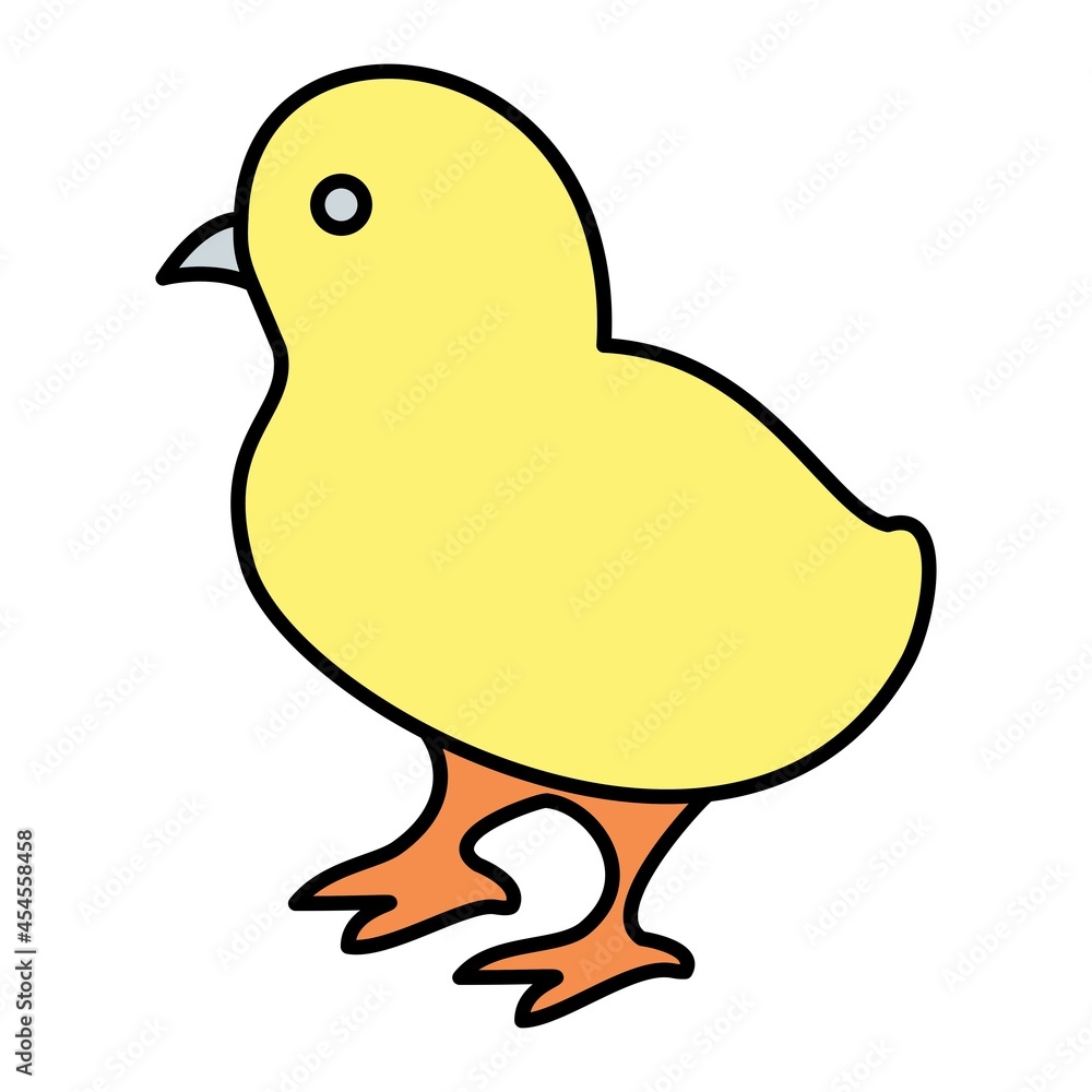 Vector Chick Filled Outline Icon Design Vector Chick Filled Outline Icon Design