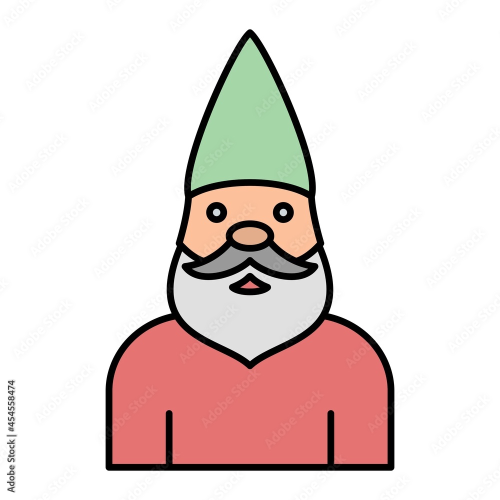 Vector Gnome Filled Outline Icon Design Vector Gnome Filled Outline Icon Design