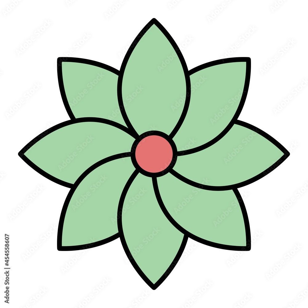 Vector Flower Filled Outline Icon Design Vector Flower Filled Outline Icon Design