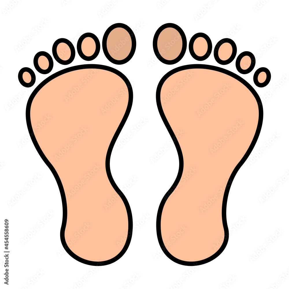 Vector Barefoot Filled Outline Icon Design Vector Barefoot Filled Outline Icon Design